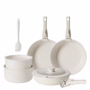 Gianna 12 Pcs Non-Stick Cookware Set, Pots and Pans Set, with Spatula & Detachab
