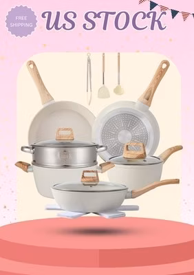 16PCS Pots and Pans Set Non Stick Cookware Set Nonstick with Cooking Set