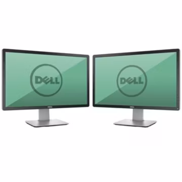 DUAL DELL HP Matching 22"23" Widescreen LCD Monitors w Stand Cables VGA Gaming A