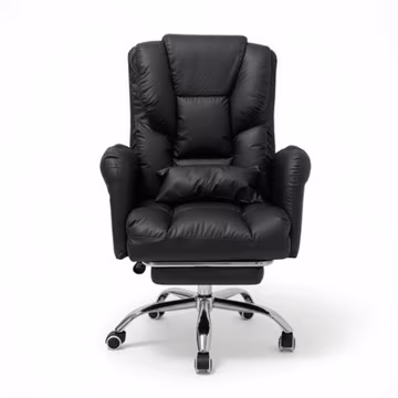 Executive Office Chair with Footrest Big Tall Office Chair Thick Cushion black
