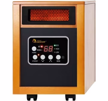 Dr Infrared Heater DR-968 Portable Space Heater, 1500-Watt, Cherry