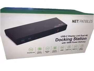 Net- Patibes USB-C Triple 4K HDMI and DisplayPort Docking Station 100 W
