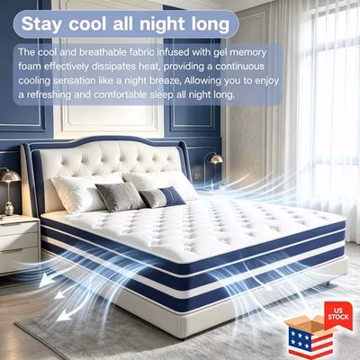 10 12 14" Twin Full Queen King Size Mattress in a Box Hybrid Spring Memory Foam