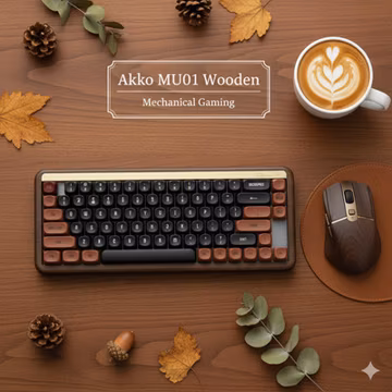 Akko MU01 65% Mechanical Keyboard Walnut RGB Wireless Hot Swap