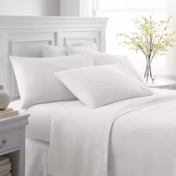 Luxury Ultra Soft 6 Piece Bed Sheet Set, King, White