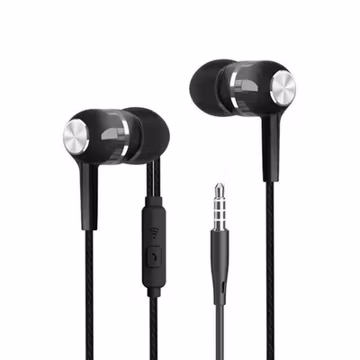 3.5mm Wired Earphones with Mic Stereo Bass Headphones In Ear Headset Control