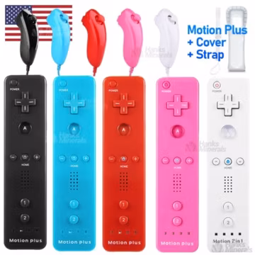 Built-in Motion Plus Wii Remote & Nunchuck Controller For Nintendo Wii / Wii U