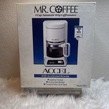 Mr Coffee Accel 4 Cup Automatic Drip Coffeemaker White Model PR5 FAST SHIP NEW