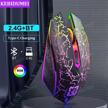 Wireless USB Optical Mice Gaming Mouse 7 Color LED Backlit Rechargeable For PC