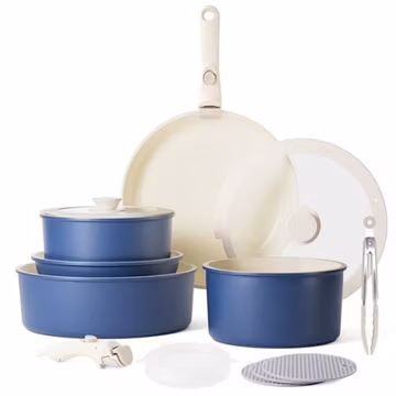 Caannasweis 15-Piece Nonstick Cookware Set with Detachable Handle,