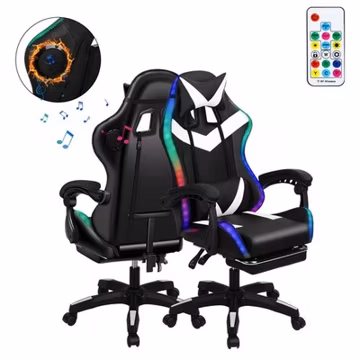 Gaming Chair with Massage,Ergonomic PC Computer Chair with Footrest Comfortable