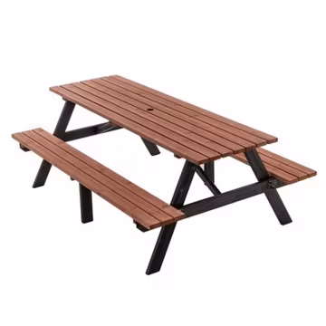 75" Solid Wood Picnic Table Set, 2200lbs Heavy Duty Outdoor Patio Dining