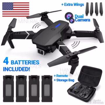 Drone 2026 4K HD Dual Camera WiFi FPV RC Foldable Quadcopter + 4 Batteries