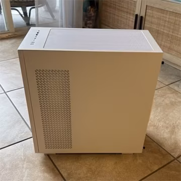 CyberPowerPC AMETHYST ATX Mid Tower Case White/Black Tempered Glass USB/Audio