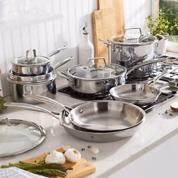 Henckels Tri-Ply Clad Stainless Steel 12-piece Cookware Set, NEW