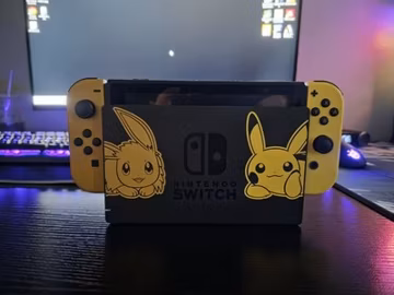 Nintendo Switch Pokemon Let's Go Eevee Pikachu Console System CLEAN w Joy Cons