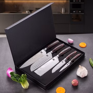 Takeshi 5-Piece Japanese Carbon Steel Knife Set + FREE Stainless Steel Holder