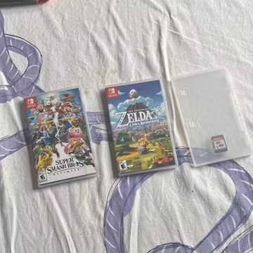 Nintendo Switch Game Cards w/ Cases: Smash Bros Ultimate, Zelda, Mario 3D World