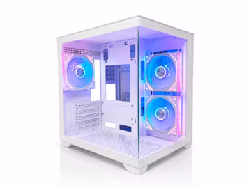 WHITE CUBEX ARGB GAMING PC MATX CASE – PANORAMIC TEMPERED GLASS