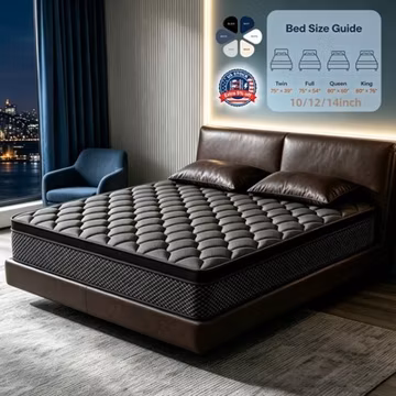 12'' 14'' Gel Memory Foam Mattress, CertiPUR-US, Hybrid Spring Mattress in Box