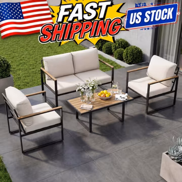 Outdoor Patio Furniture Set Outdoor Conversation Sofa Set Lawn Table 4-piece