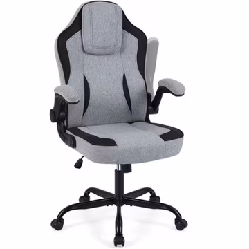 Office Chair w/90° Flip-up Armrests, Adjustable Height & Rocking Function,Wheels