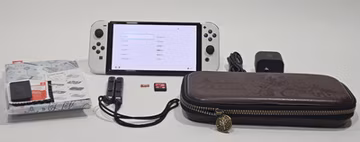 Nintendo Switch OLED (White) Bundle - 128GB MicroSD, NBA 2K25, Charger, Case