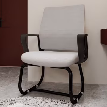 Modern Office Chair with Mesh Backrest & Metal Frame, Black Gray