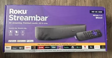 New in box Roku Streambar 4K/HD/HDR Streaming Media Player - Black