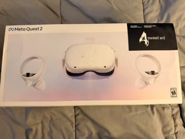 Meta Quest 2 Standalone VR Headset, White, 120Hz Refresh w/ Controllers