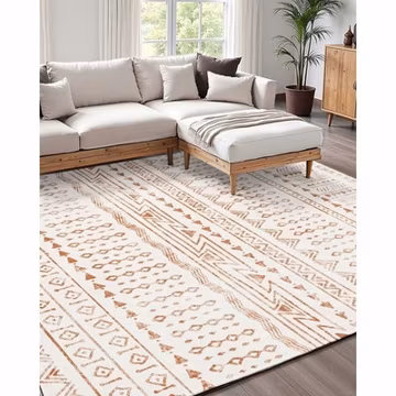 Uimoso Area Rug 5 ft x 5 ft Large Carpet Non Slip Indoor Mat Bedroom Living Room