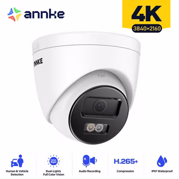 ANNKE 4K POE Security IP Camera Audio C800 Outdoor Color Night Human Detection