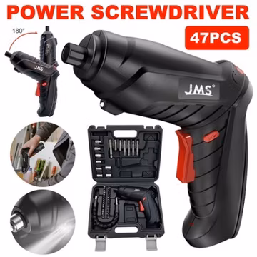 47PCS Drill Cordless Mini Electric Screwdriver Set USB Charging With LED Light
