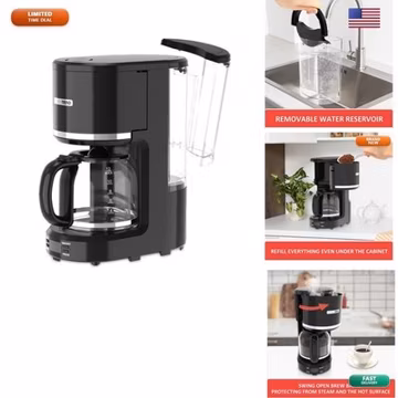 KITCHENTREND CM1431 10-Cup Programmable Coffee Maker, Black