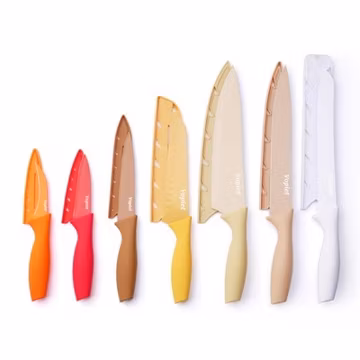 14 Piece Kitchen Knife Set, Stainless Steel Knife Set Non Stick Ceramic Coat