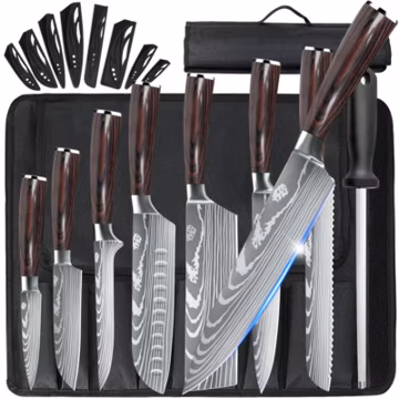 Professional 8PCS Kitchen Knives Set Damascus Style Stainless Steel Chef's Knife