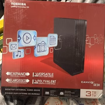 Toshiba 3TB Canvio Desk USB 3.0 - External HDD Hard Drive Storage - New sealed