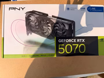 PNY NVIDIA GeForce RTX 5070 12GB GDDR7 Overclocked Stealth Mode GPU