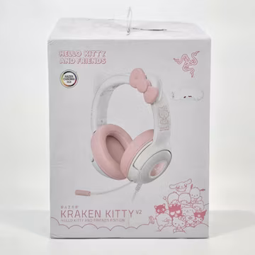 Razer Kraken Kitty V2 Wired USB A Gaming Headset with Kitty Ears and Chroma RGB