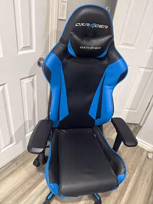 DXRacer Office Gaming Chair Black/Blue Swivel Wheels Adjustable Seat Height