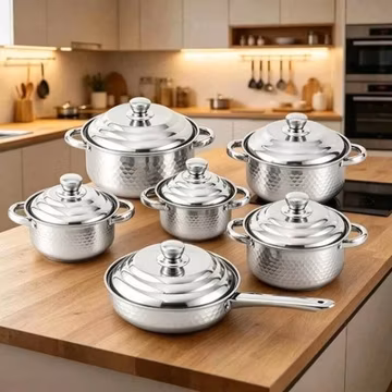 12-Piece Stainless Steel Non-Stick Cookware Set Pots Pans