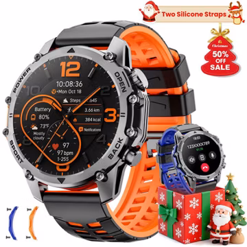 Rugged Military Smart Watch for Men Bluetooth Call Fitness Tracker Android iOS