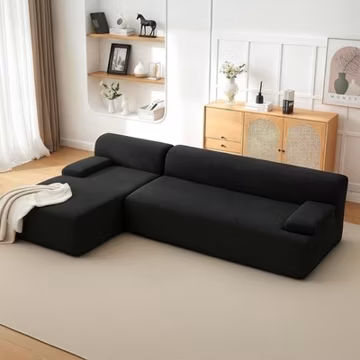 108" Modular Cloud Couch Sectional with Left Chaise, L-Shaped Boneless Sofa