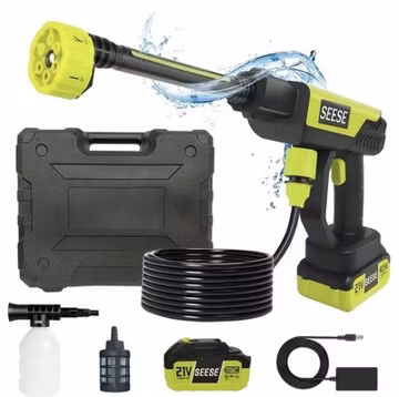 SEESE Cordless Pressure Washer 1000 PSI Portable Power Cleaner w/ Battery Kit