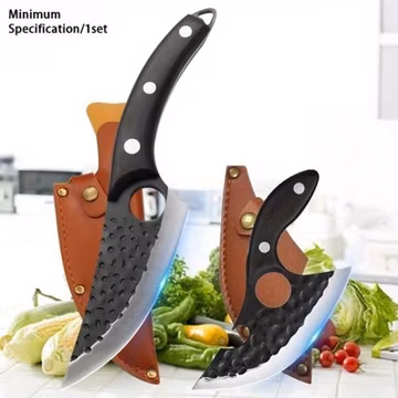Damascus Steel W/Sheath Knives Set 5 Pcs