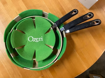 Ozeri Stone Earth Non-Stick 3-Piece Frying Pan Set Beige/Black