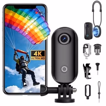 Mini 4K Action Camera Portable Body Camera for Motorcycle Pet Walking &Travel