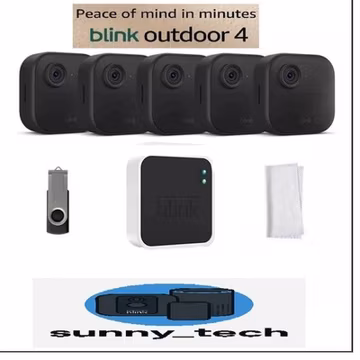 2024 Blink Outdoor 4 (4th Gen) 5 Camera Wireless HD Home Security System Kit NEW
