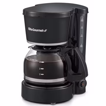 Elite Gourmet 5 Cup Drip Coffee Maker Reusable Filter Auto Brew Black