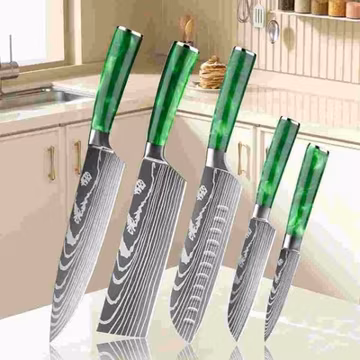 5PCS Handmade HAND FORGED DAMASCUS STAINLESS STEEL CHEF KNIFE Set Kitchen Knives